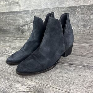 Free People Charm Double V  Boots/Bootie Size 38/ US 8 Leather Suede Blue